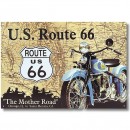 Blechschild Route 66 The Mother Road (40x32cm)